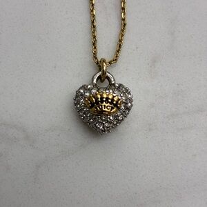 Juicy Couture Gold and Silver Crown Heart Necklace